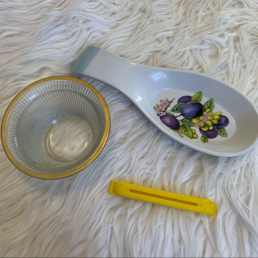 Spoon Holder, Clip, and Glass Container